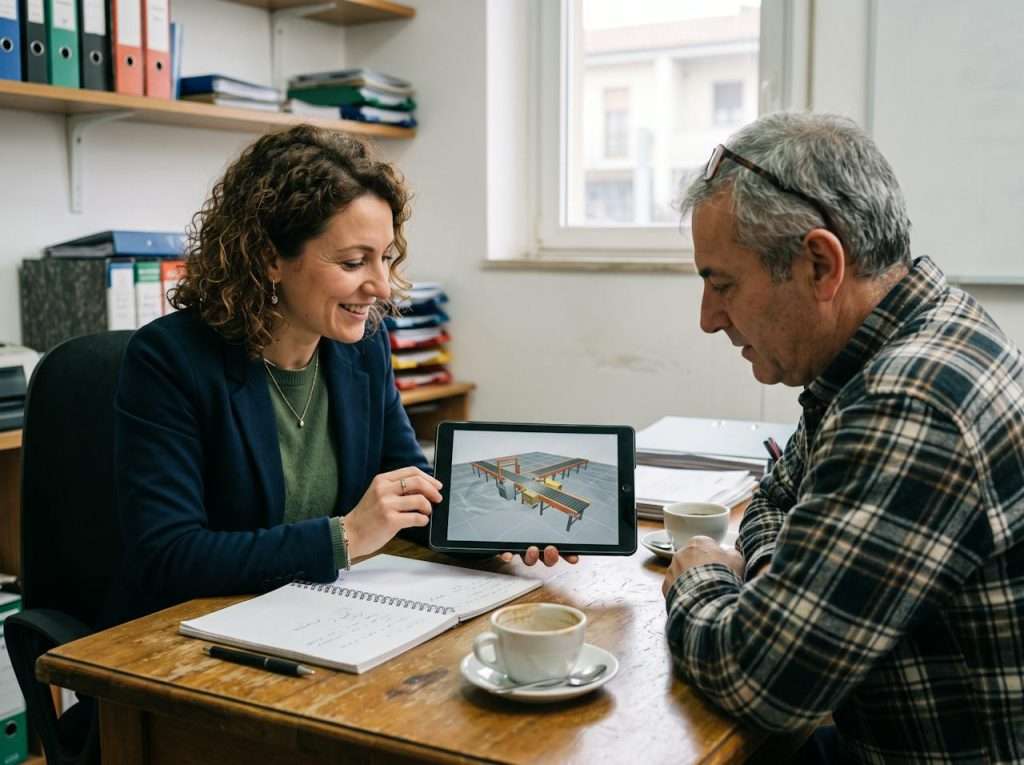 Agenti dal cliente, foto illustrativa generata con AI